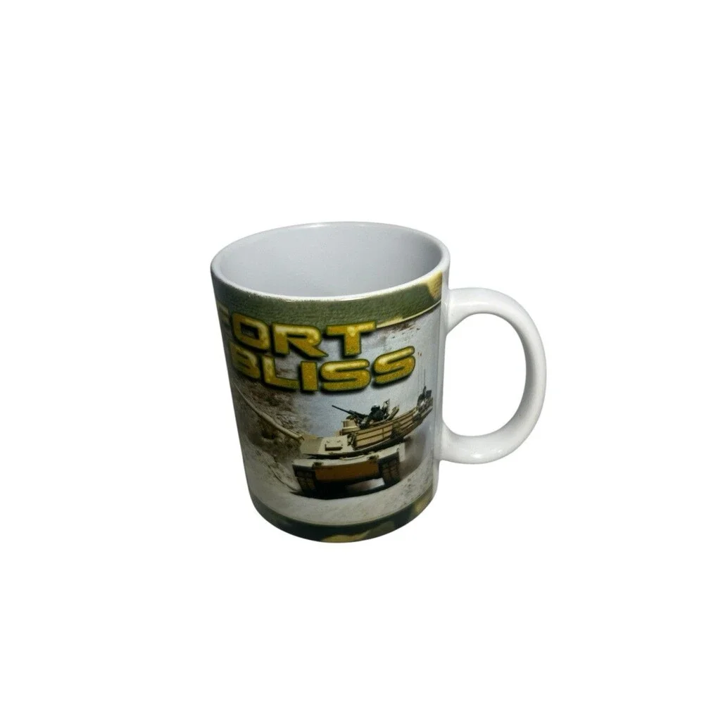 Fort Bliss Army Texas Ceramic Military Mug USA Tank Division Souvenir